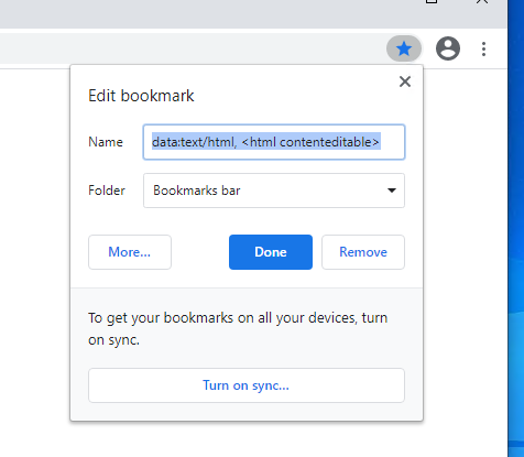 Google Chrome Notepad Bookmark