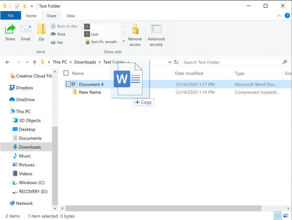 Windows 10 Drag Zip File