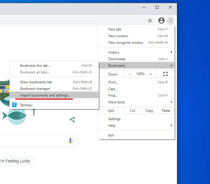 Chrome Bookmarks Import Settings