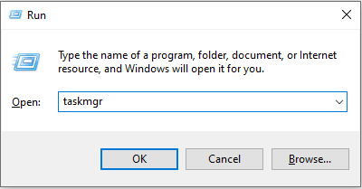 Windows 10 Run taskmgr