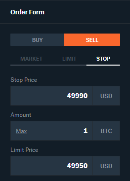 setting stop loss on coinbase pro