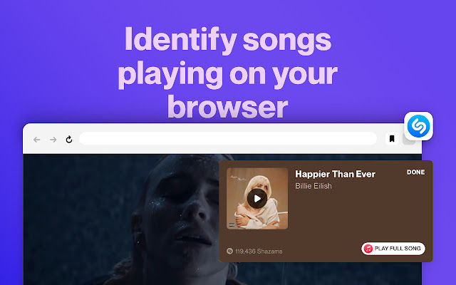 Shazam Chrome Extension