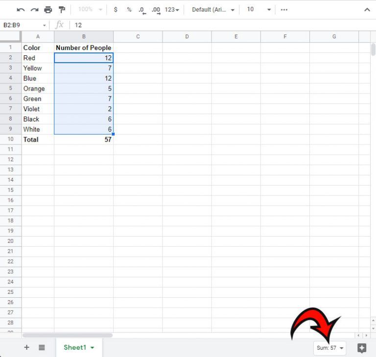 How to Sum a Column or Row in Google Sheets - Techozu