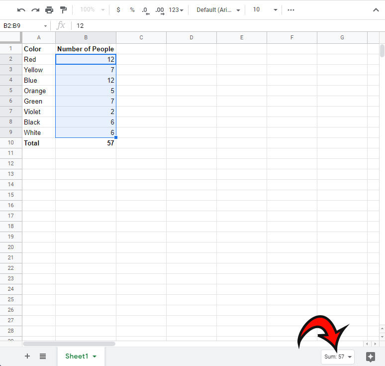How to Sum a Column or Row of Data in Google Sheets by Highlighting the Data