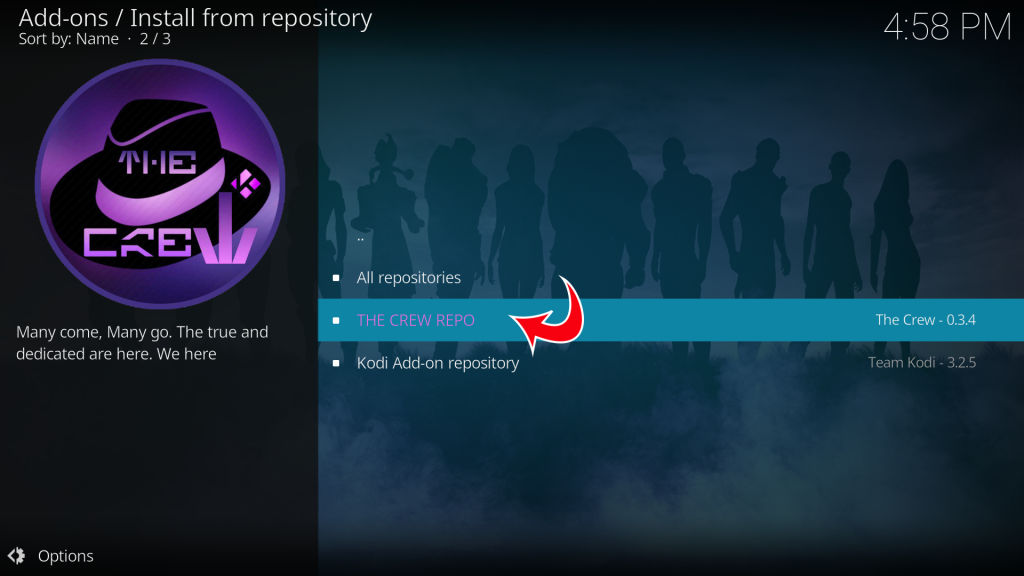 Kodi Install from repository select repov