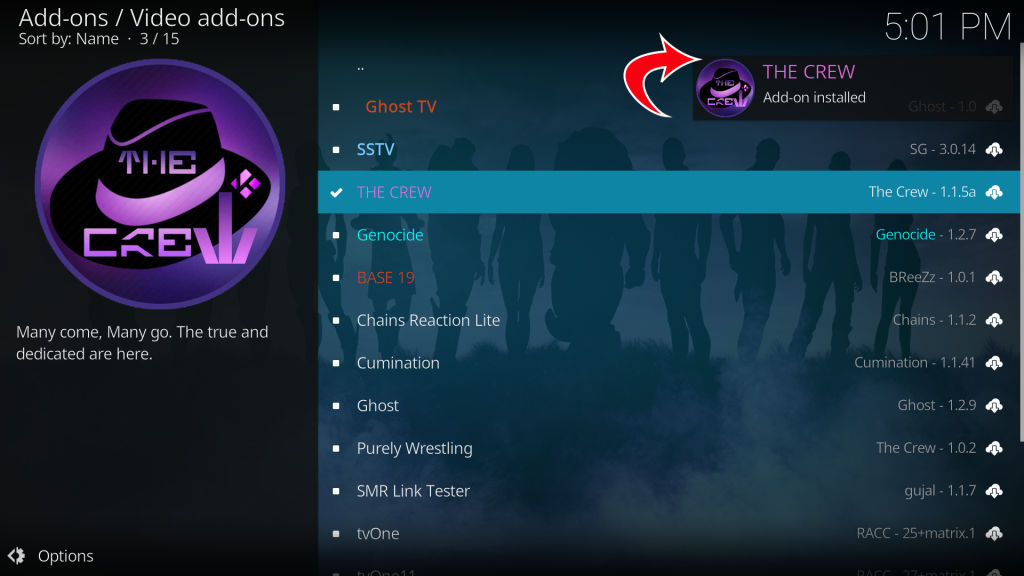 Kodi The Crew Installed