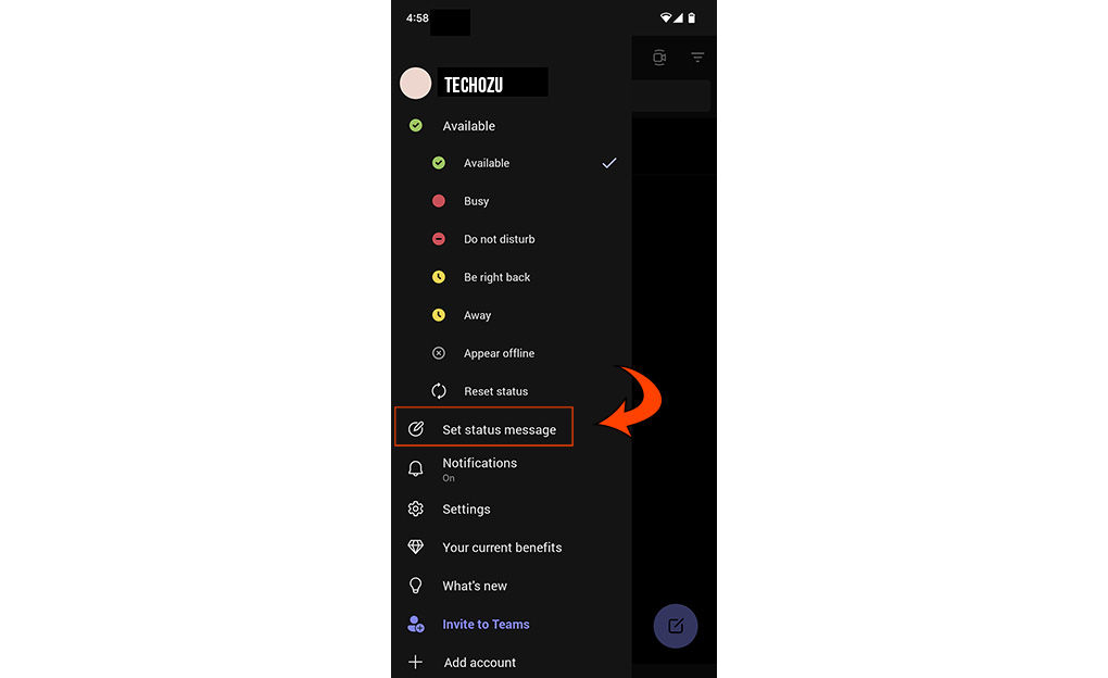 Set Status Message Mobile, How to Change Away Time in Microsoft Teams