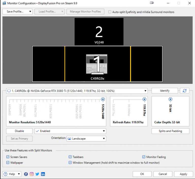 Nvidia Virtual Monitor Split Fullscreen Gaming on Split Ultrawide Monitor - Guide - Techozu