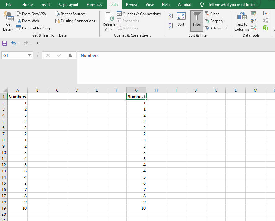 Excel - Check for Duplicates by Sorting a List