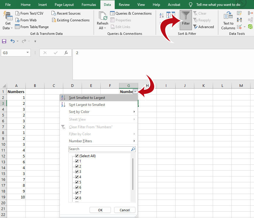 Excel - Check for Duplicates by Sorting a List