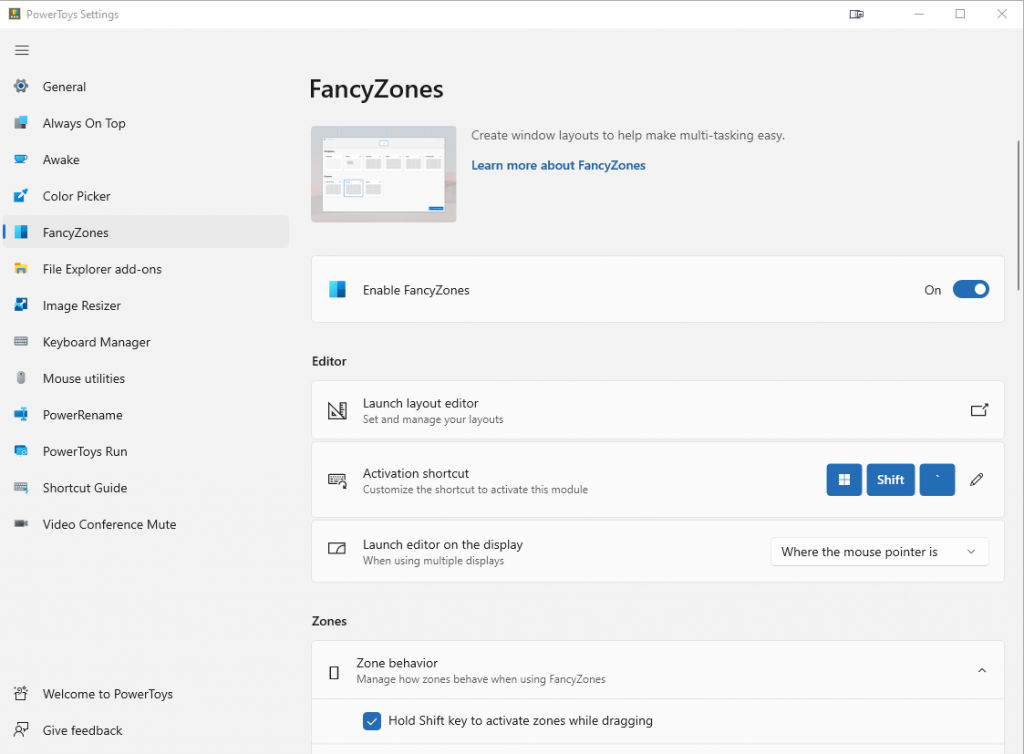 FancyZones Open