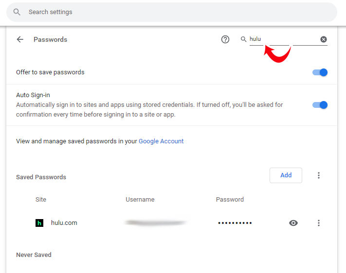 Google Chrome Password Search - Windows