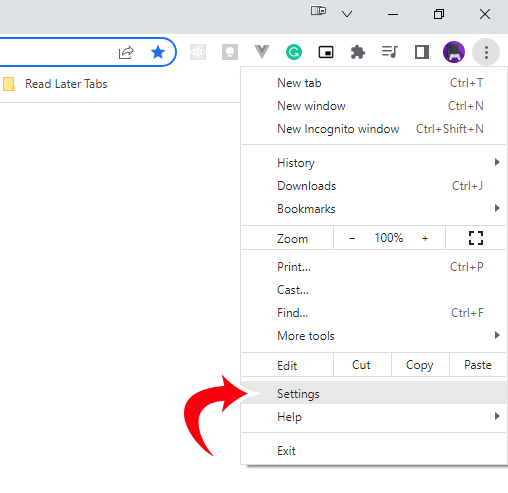 Google Chrome Settings - Windows