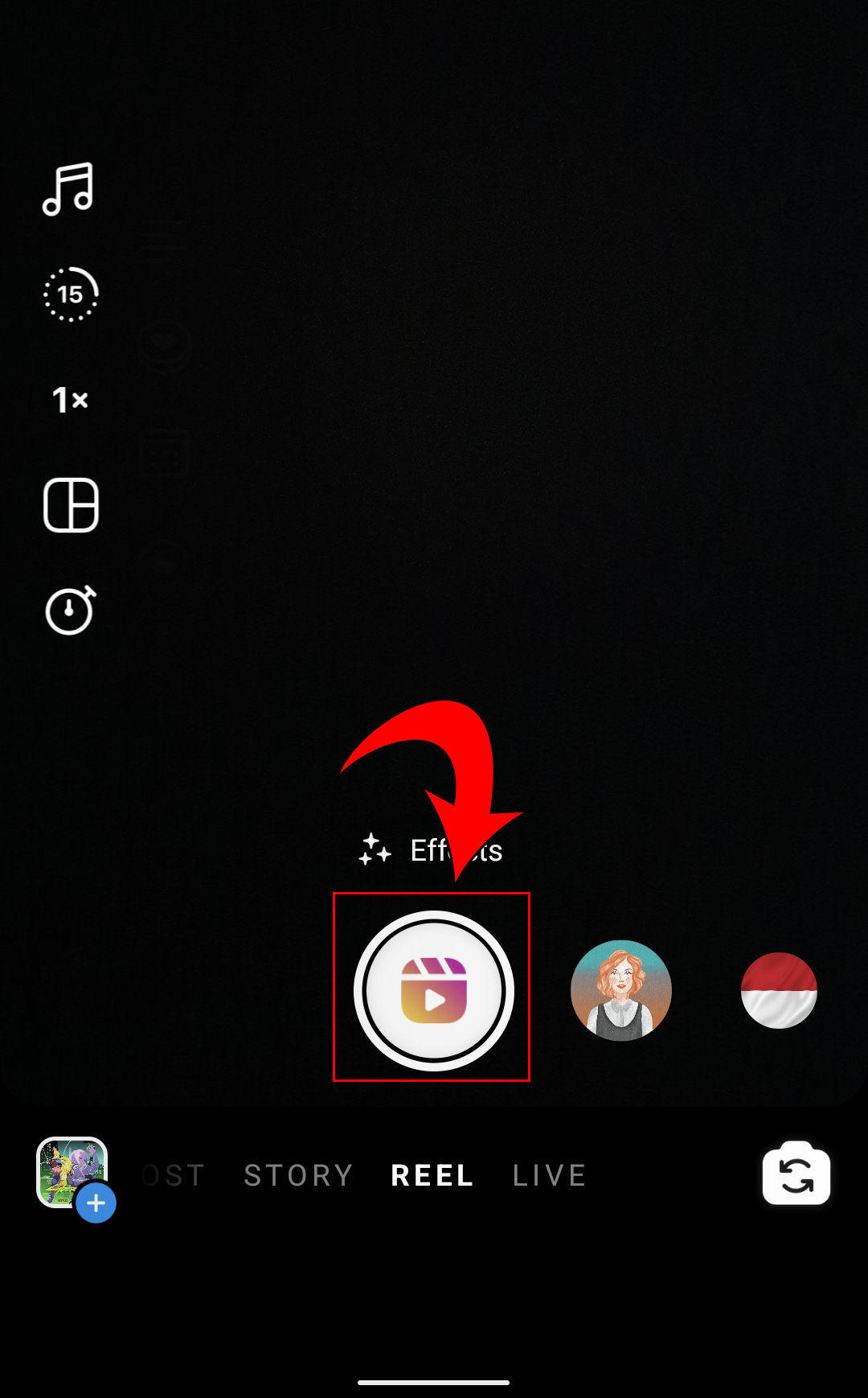 text to instagram reels