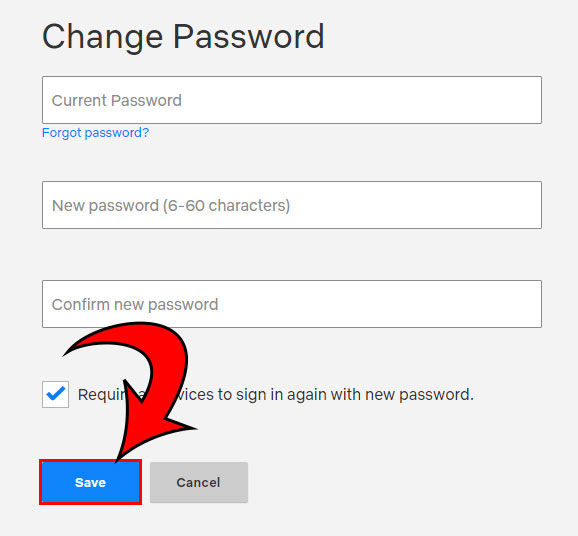 How to Change Netflix Password - Step 4