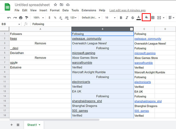 How to Highlight a Whole Column in Google Sheets