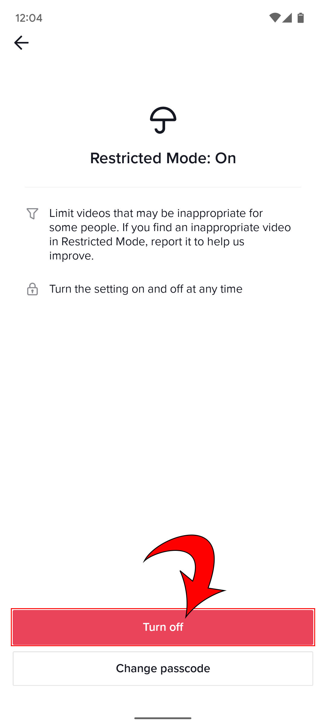 how to remove restricted mode off tiktok