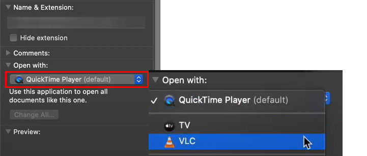 mac vlc default player