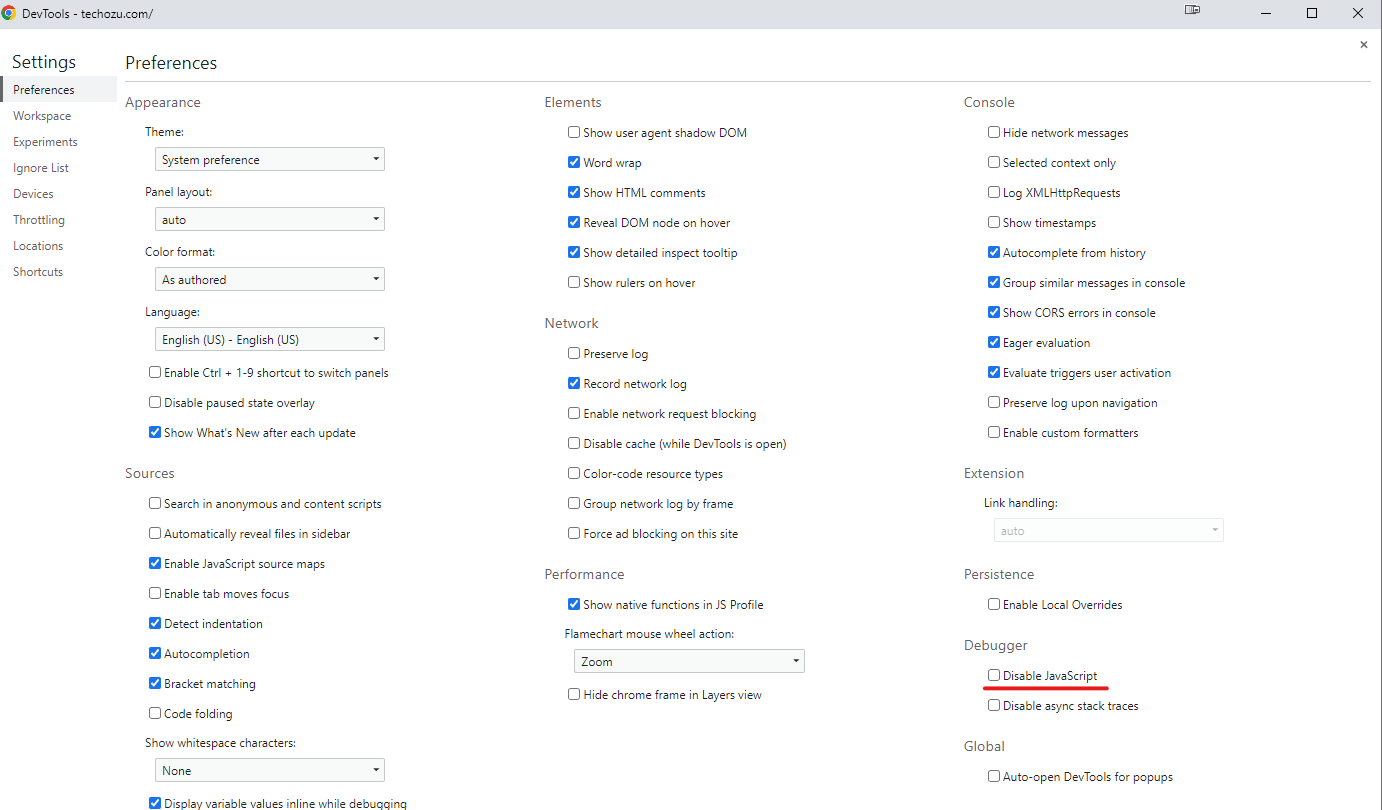 How to Turn Off Javascript in Chrome - Techozu