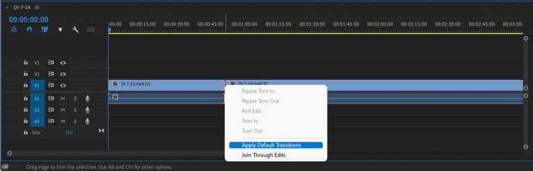 Adobe Premiere - Apply Default Transitions