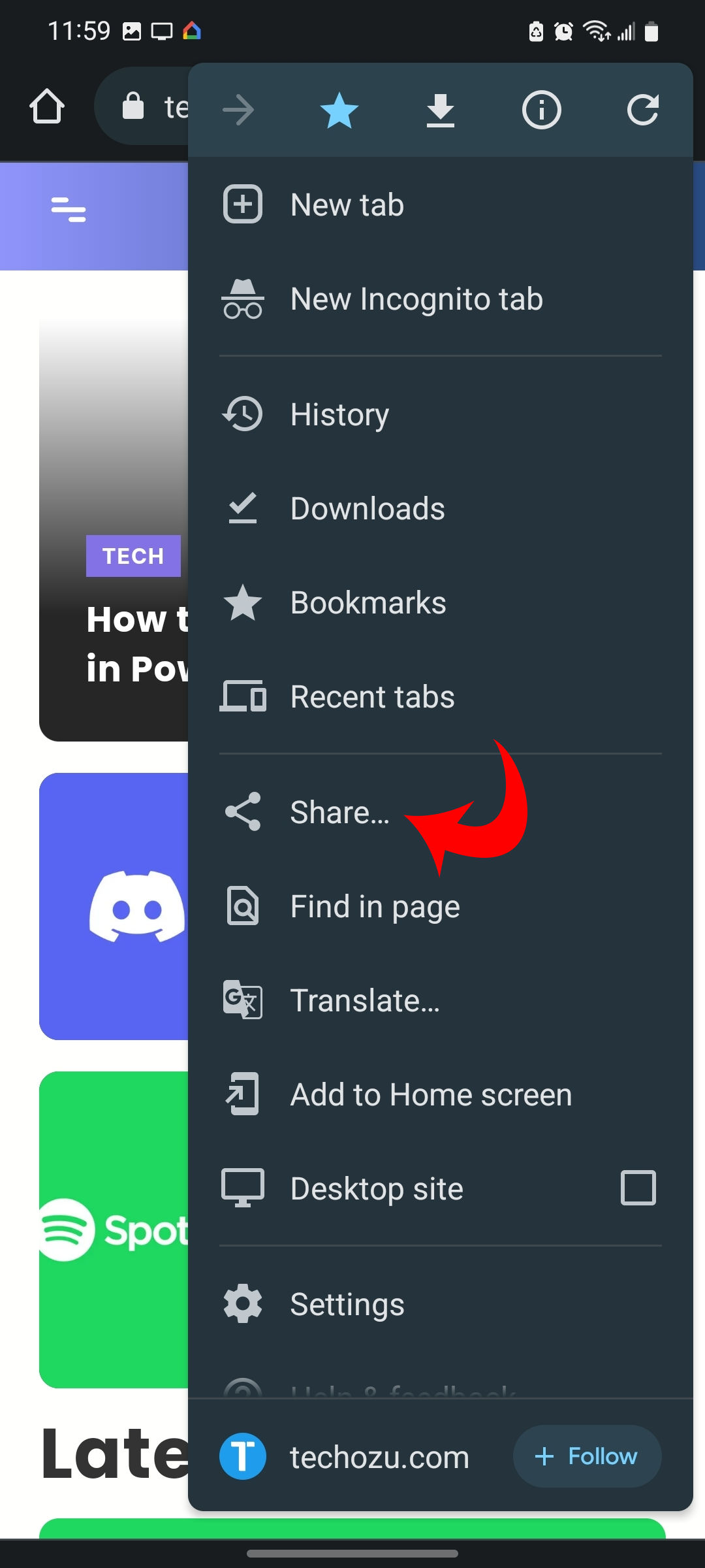 Chrome Mobile Share