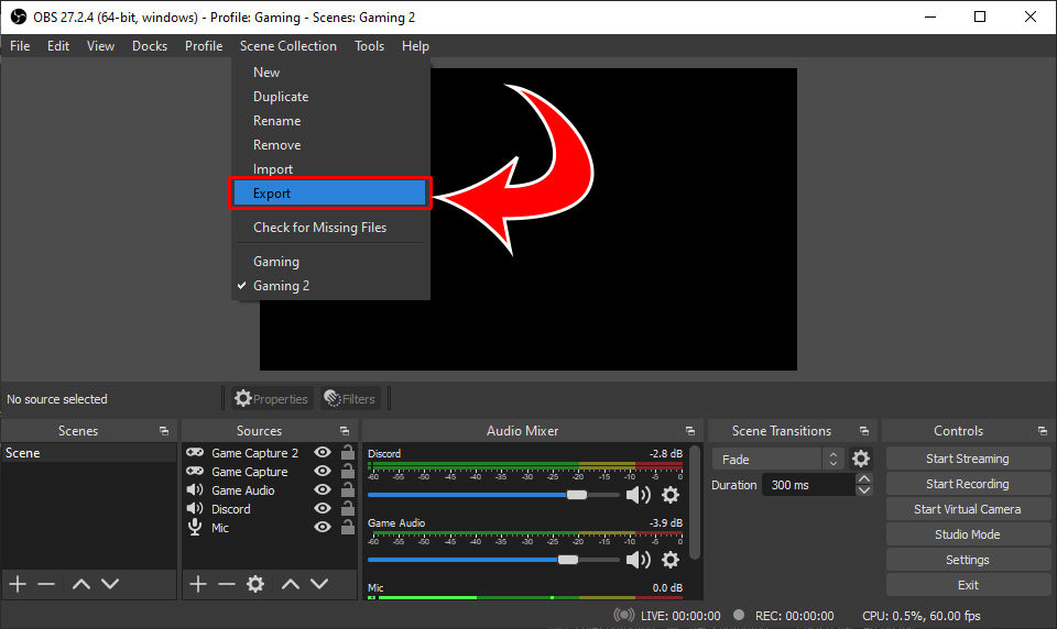 Transfer OBS Scenes to Another Computer