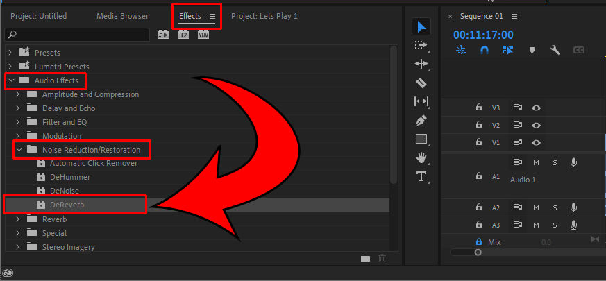 adobe premiere pro remove audio echo