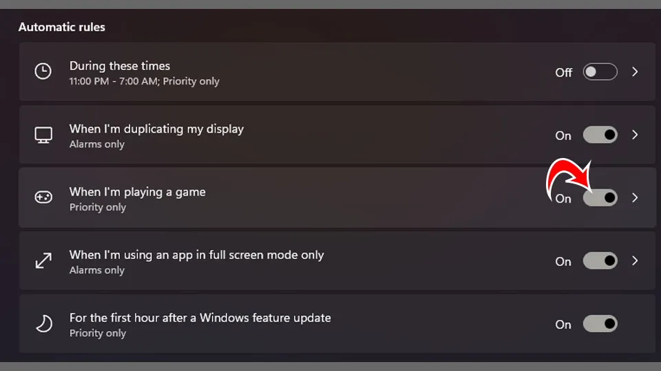 How to Disable Windows Notifications While Playing Games in Windows 11