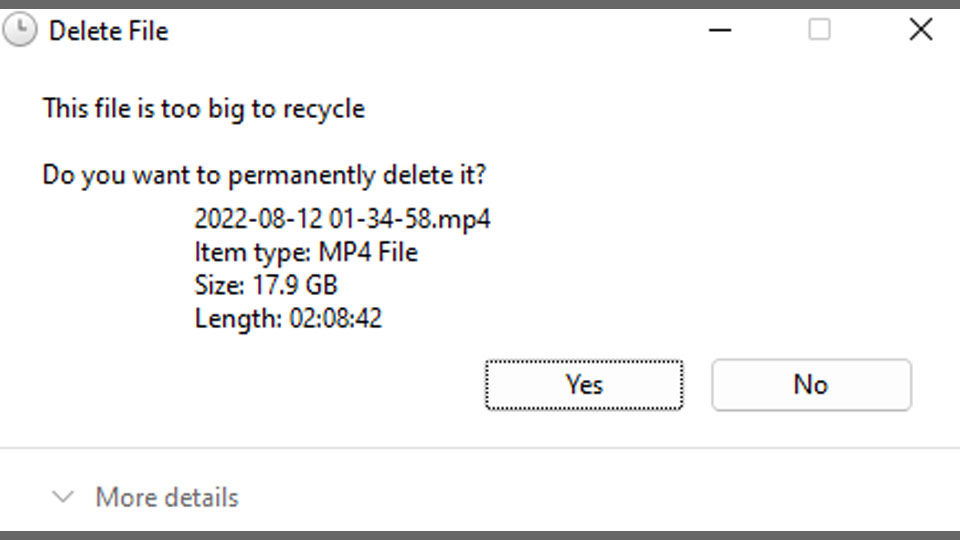 How to Fix File Too Big to Recycle in Windows