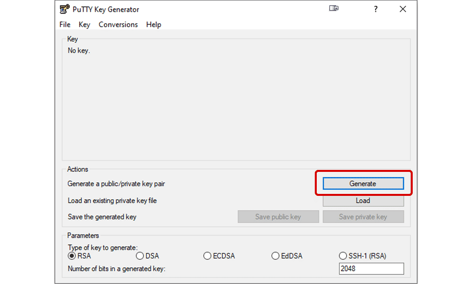 PuTTyGen Generate