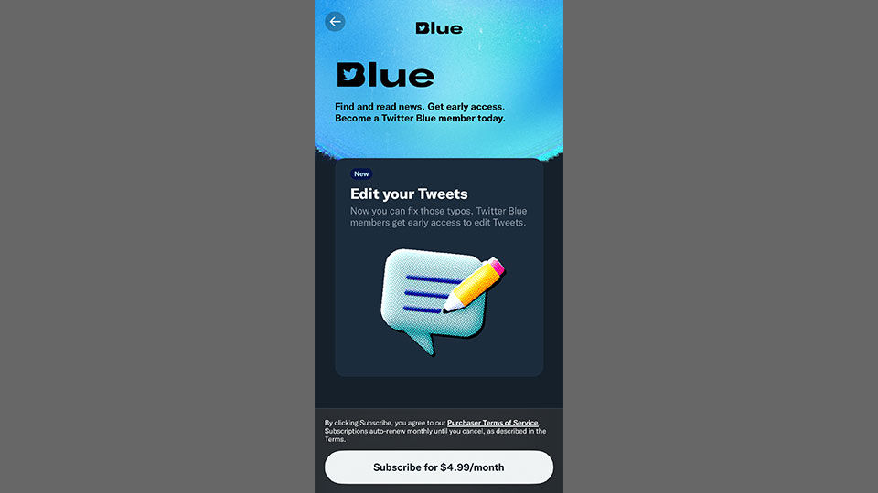 Subscribing to Twitter Blue on the Twitter App