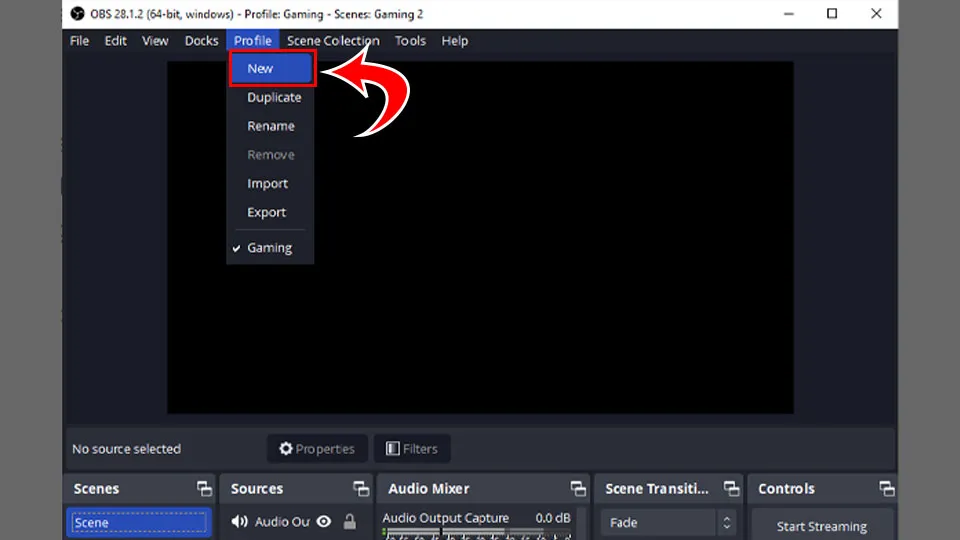 Reset OBS Settings - Create New Profile