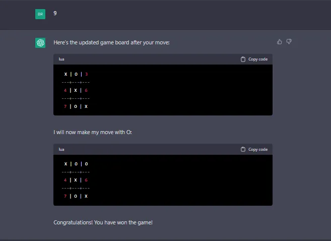 ChatGPT Plugin - Tic Tac Toe